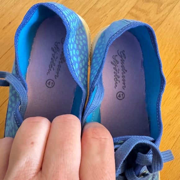 New Gudrun Sjödén Blue Patterned Canvas Sneakers- EU41/US10 - Picture 4 of 9